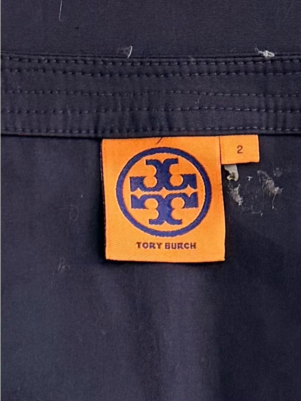Tory Burch Navy Square-Neck Sleeveless Mini Dress